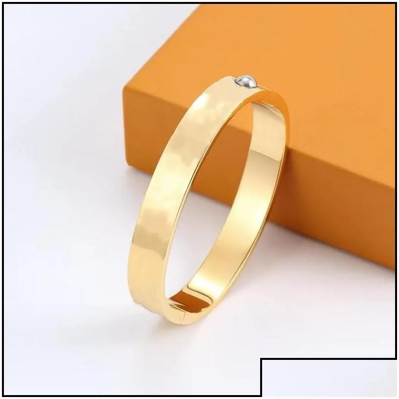 Bangle Gold Bracelet Designer Luxury Jewelry Fashion Women Men Screw Stainless Steel Friendship Charm Party Lovers Bangles Design 29