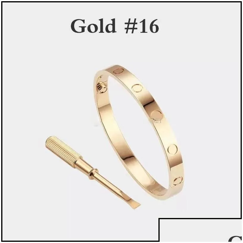 Jewelry Bangle Gold Mens Bracelets Designer Bangles Love Bracelet Titanium Steel Sier Rose Braclets Women Men Screw Screwdriver Jewelr Dhql1
