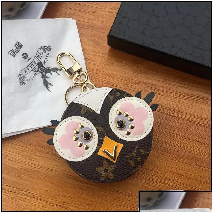 Jewelry Key Rings Cute Owl Keychains Designer Animal Car Leather Coin Keys Holder Purse Zipper Bag Drop Delivery Jewelry Dhw6P Wedding Dh9Pa