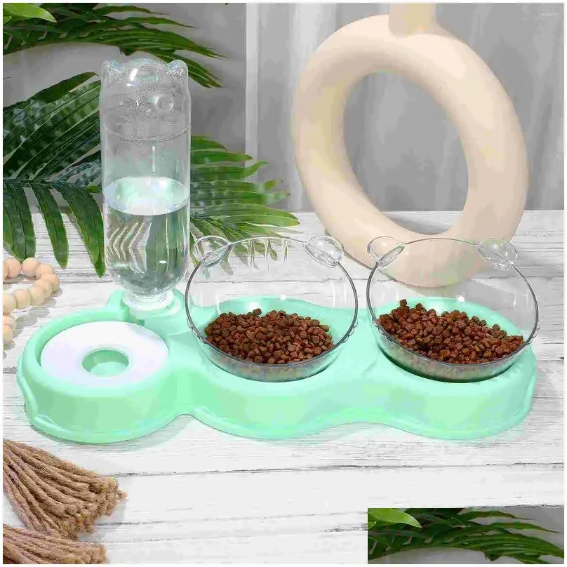 Bowls Bowls Bowlscat Waterbowlpet Dog Triple Feeder Dry Wet Raised Elevatedmatic Dispenser Bottle Catspets Indoor Holders Double Home Dhdro