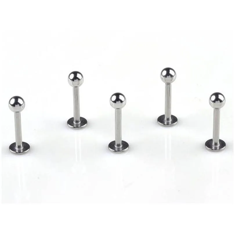 10pcs 18g ball lip ring nose ear bar stud stainless steel piercing body jewelry wholesale