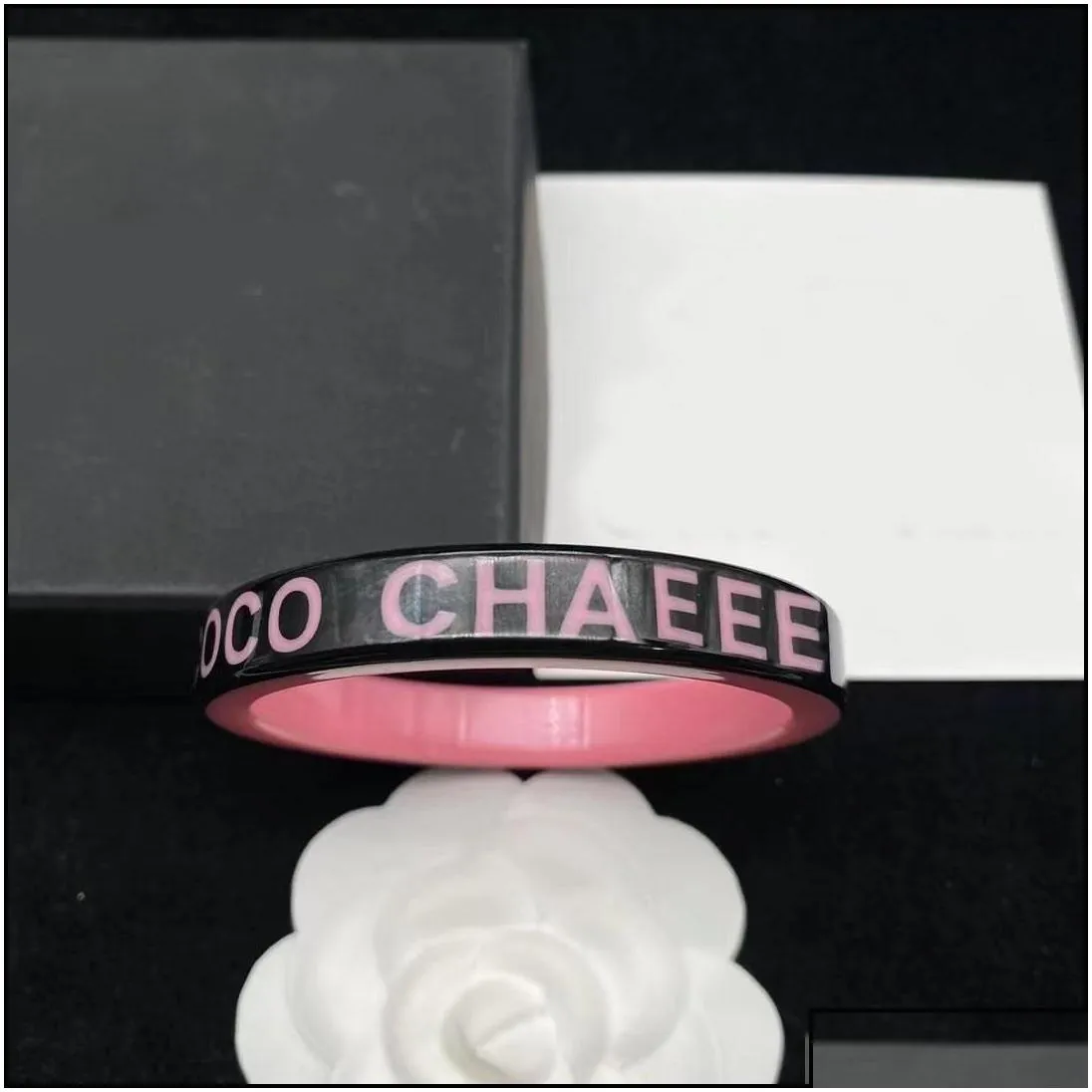 Bangle Fashion Ladies Acrylic Resin Designer Bracelets Party Birthday Gifts Jewelry With Box Drop Delivery Dhudr