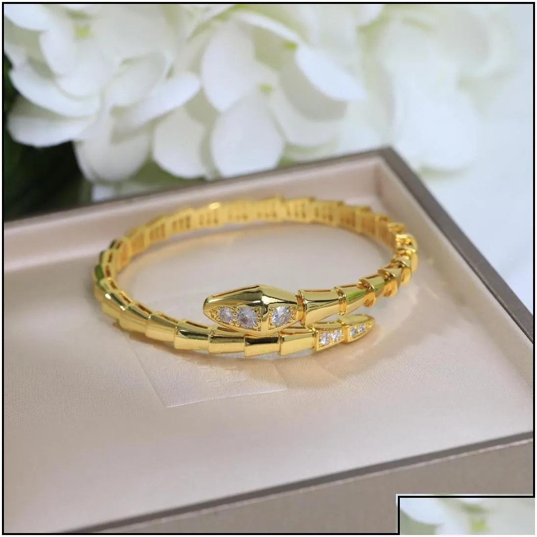 Bangle Designer Snake Bracelet Serpent Bangles Jewelry For Women High Quality210L Drop Delivery Bracelets Dhduf