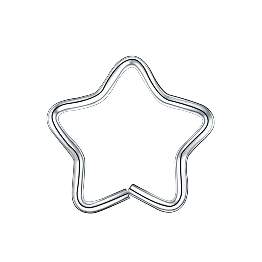 10pcs/set star stainless steel nose rings fake piercing tragus ear cartilage earrings nose rings body piercing jewelry women men