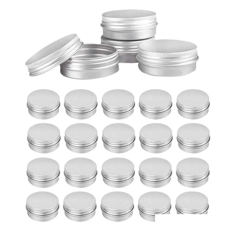 Storage Bottles & Jars Storage Bottles 48 Pcs 1 Oz Tins Sier Aluminum Screw Top Round With Lid Containers Home Garden Housekeeping Org Dhecj