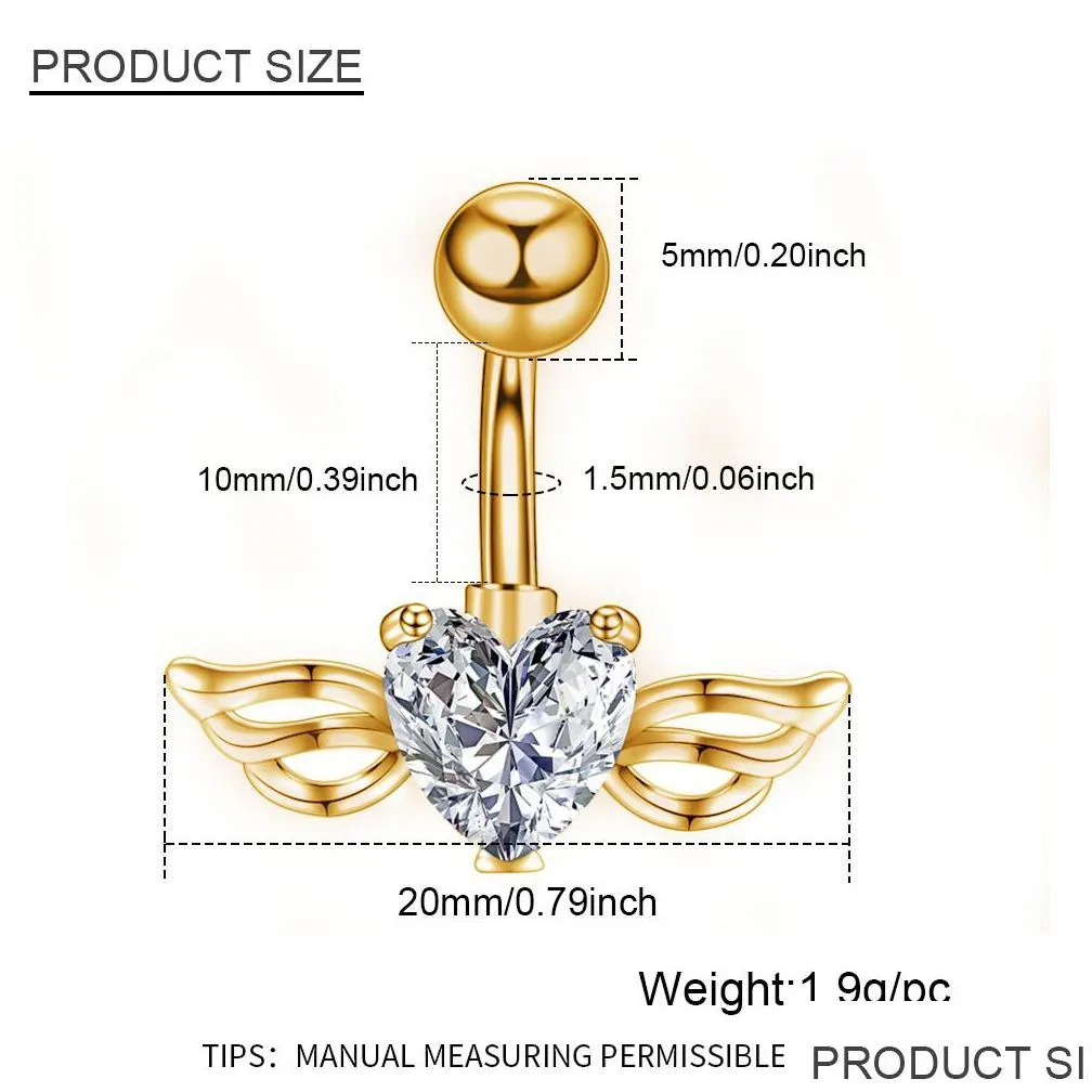 1pc sexy steel belly button rings crystal piercing navel heart style piercing navel earring belly piercing woman body jewelry