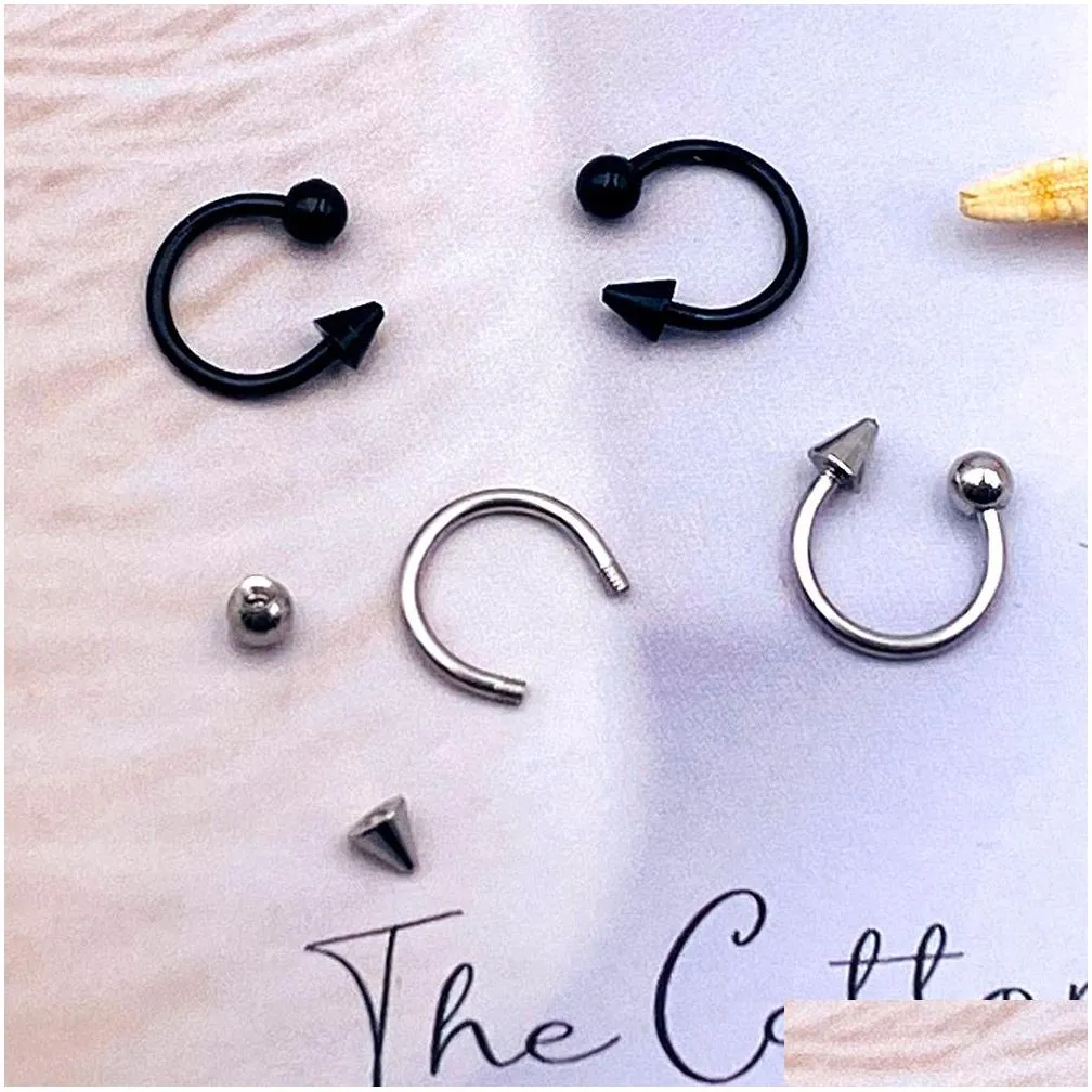 fashion horseshoe fake nose ring c clip bcr septum lip piercing falso nose rings hoop for women eyebrow nose lip rings body jewelry