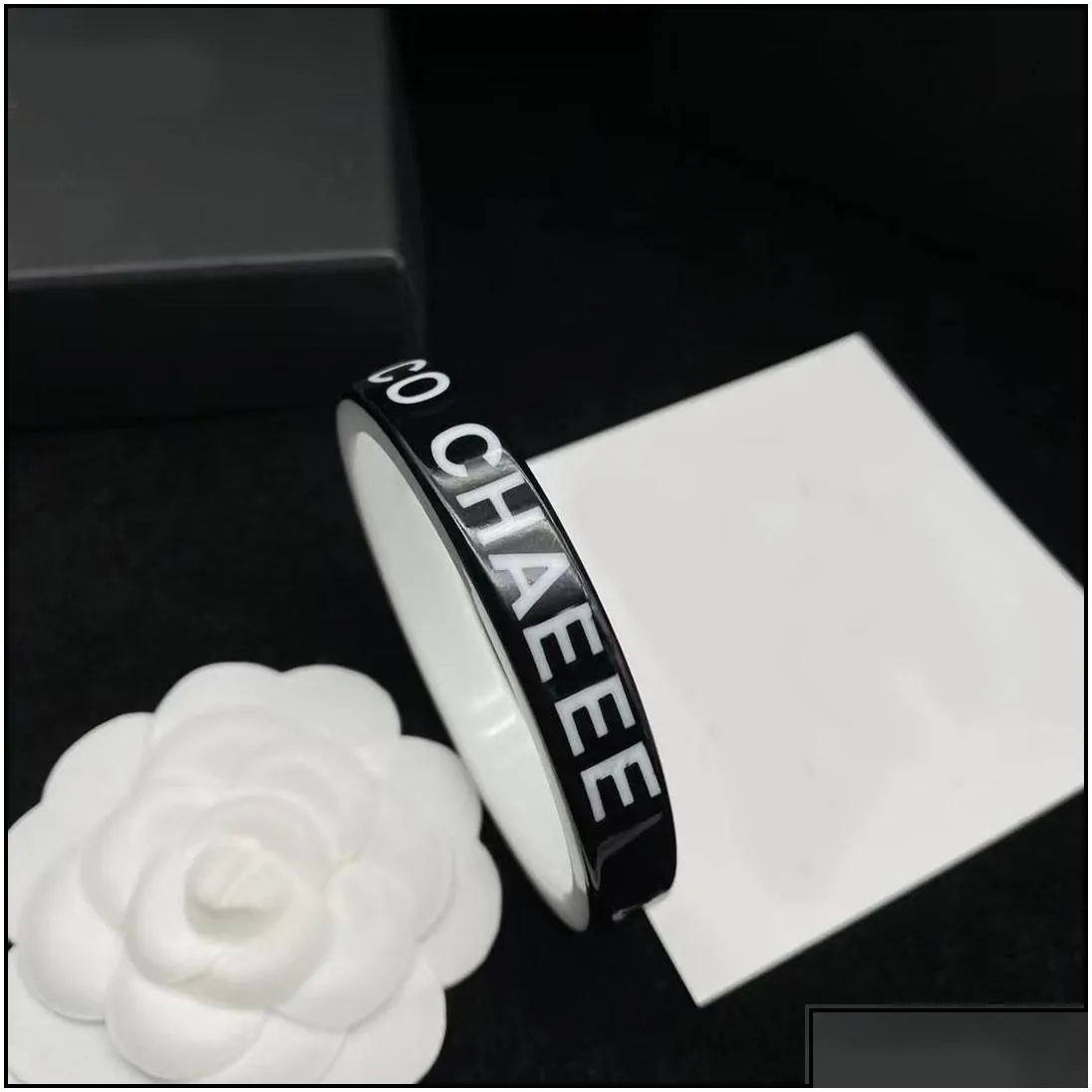 Bangle Fashion Ladies Acrylic Resin Designer Bracelets Party Birthday Gifts Jewelry With Box Drop Delivery Dhudr