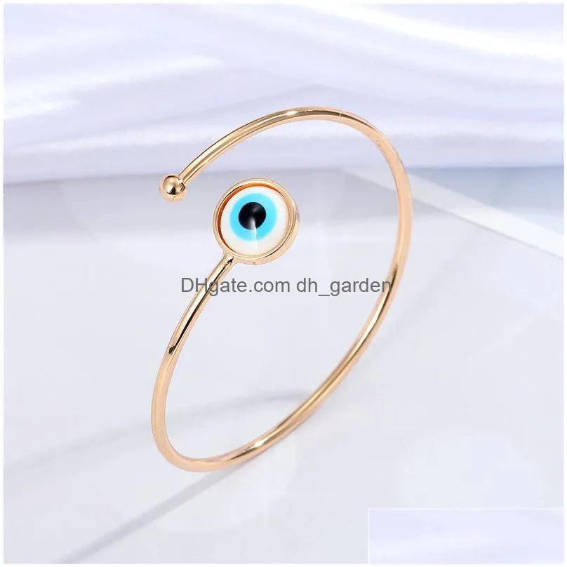 resin round evil eyes open cuff bangle lucky turkish acrylic blue eye bracelet for women jewelry