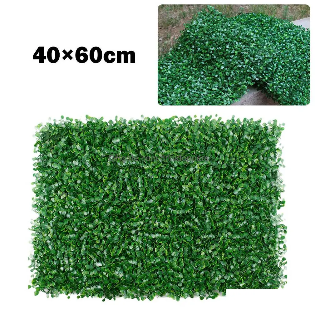 40x60cm artificial grass mat plant walls foliage hedge grass mat greenery panels fence landscape for home garden floor decor