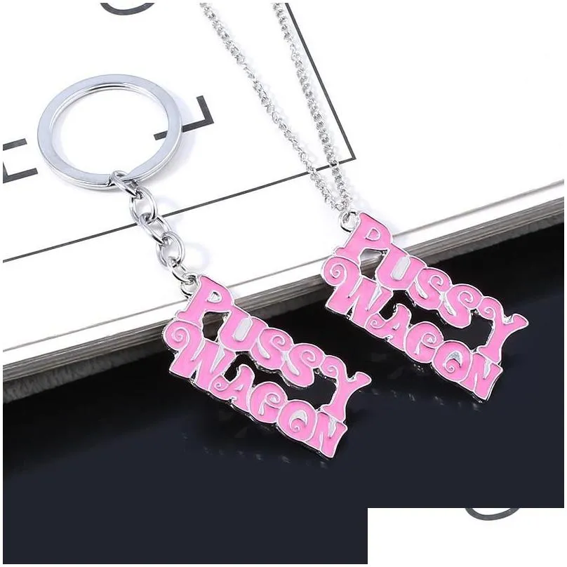 keychains pussy wagon pink keychain for women high quality kill  key chains fashion accessories jewelry