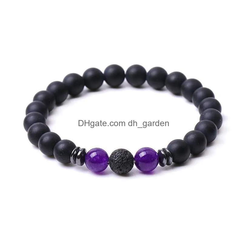 wholesale 8mm black stone beaded strand colorful crystal jade beads energy buddha strand bracelet for women men