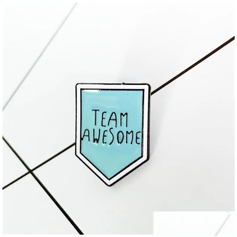 Pins Brooches Team Awesome Enamel Pin For Women Fashion Dress Coat Shirt Demin Metal Brooch Pins Badges Promotion Gift 2021 New Des