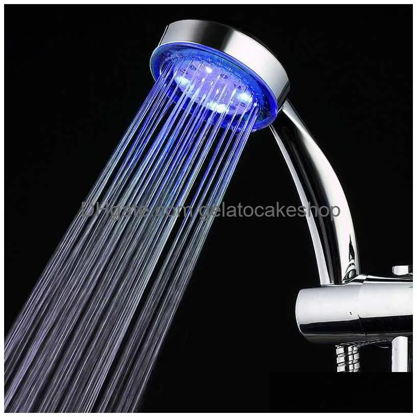 shower head led rainfall shower sprayer automatically color-changing temperature sensor water saving showerhead for bathroom