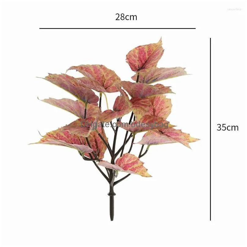 decorative flowers artificial plants green plastic banyan branches tropical themed leaves autumn party garden home decor accessories