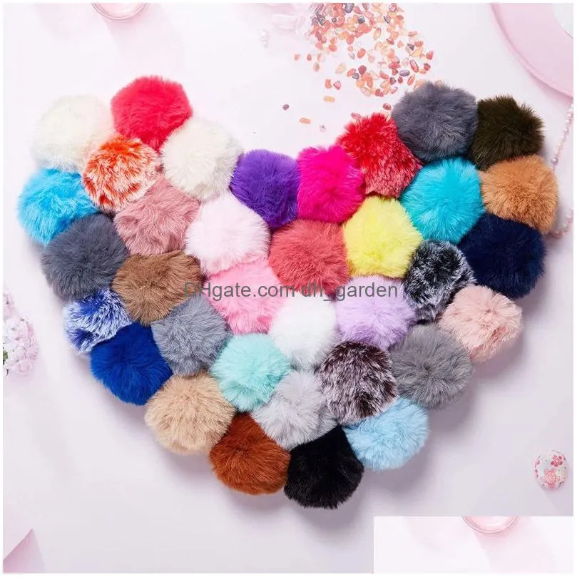 8cm fluffy soft faux fur pom pom keychain like ball car keyring key holder women bag pendant jewelry keychain charms