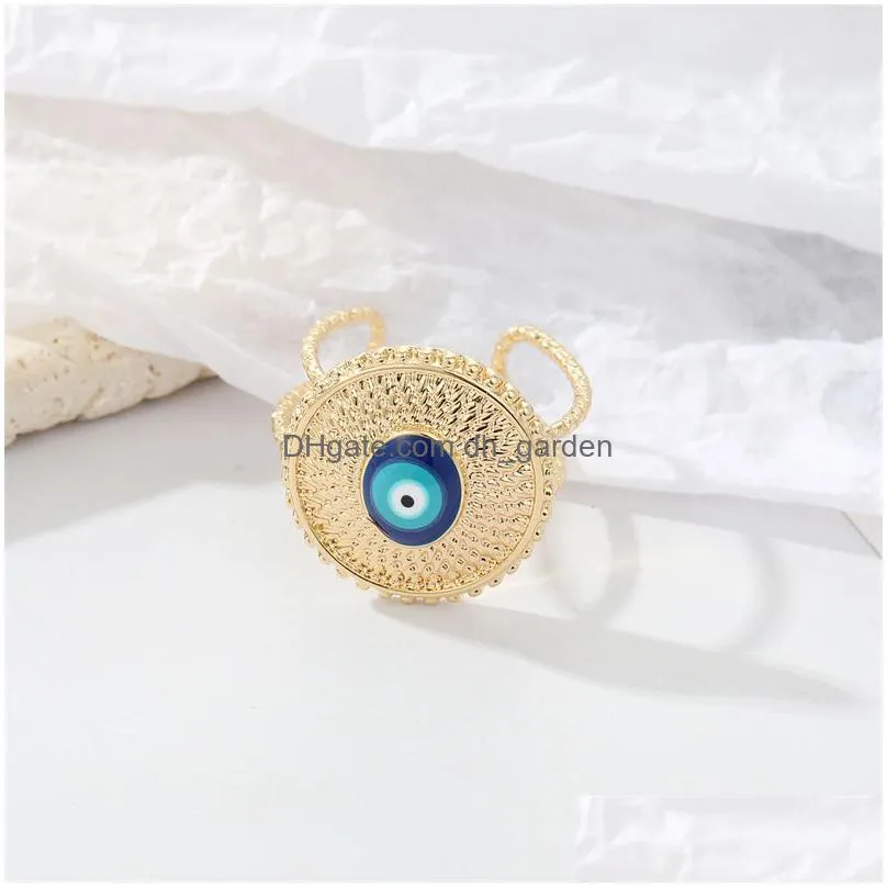 vintage blue evil eye finger ring for women gift jewelry sun shape turkish lucky eye adjustable party accessories