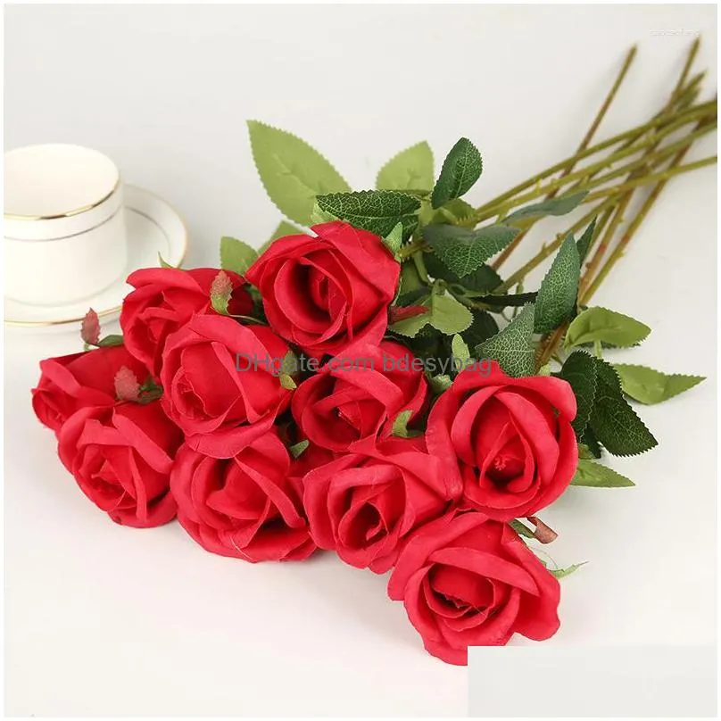decorative flowers 7 pcs rose wedding bouquet proposal valentine`s day mother`s artificial party decoration