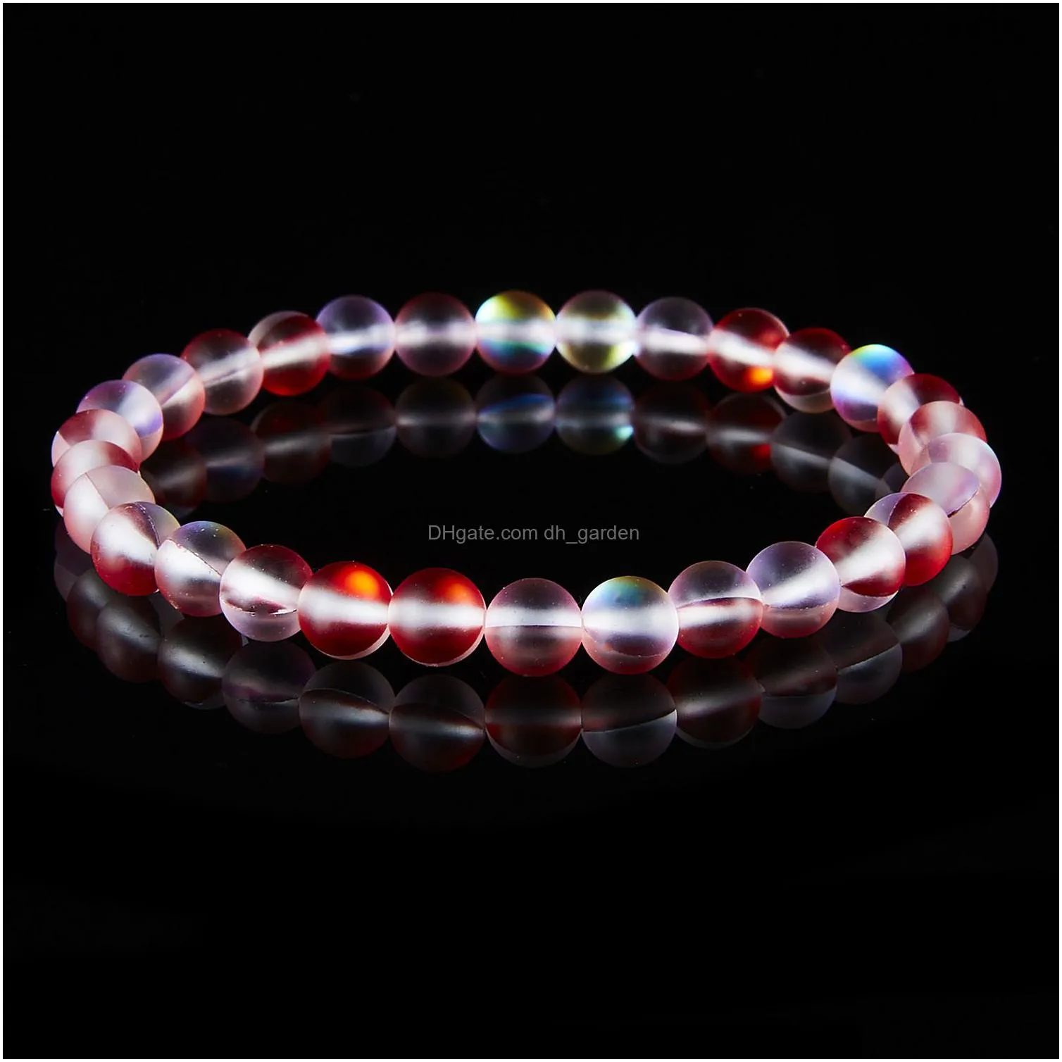 mermaid glass crystal moonstone strand multicolor labradorite stone beaded bracelet handmade wristband gifts jewelry