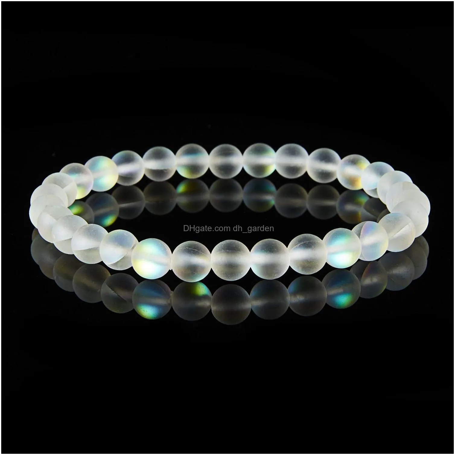 mermaid glass crystal moonstone strand multicolor labradorite stone beaded bracelet handmade wristband gifts jewelry