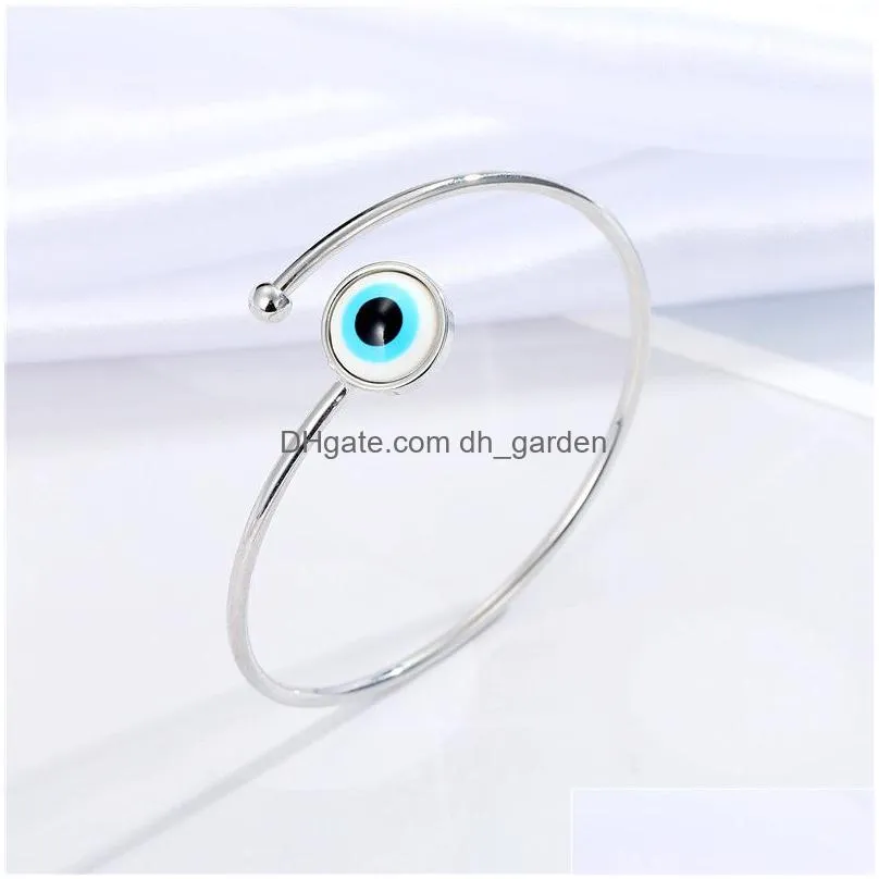 resin round evil eyes open cuff bangle lucky turkish acrylic blue eye bracelet for women jewelry