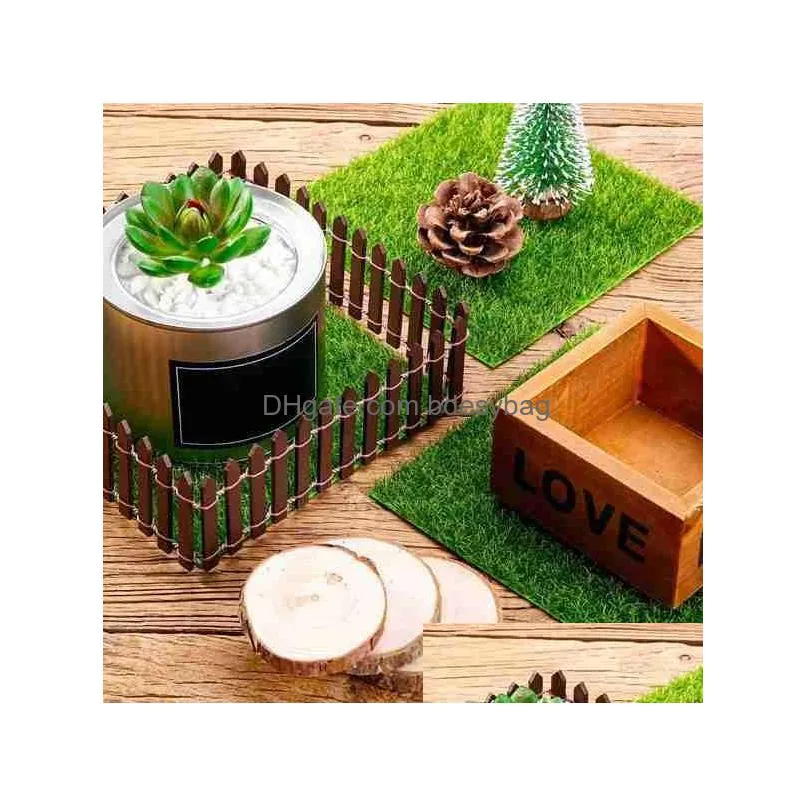 decorative flowers 16 pack artificial garden grass fairy life-like diy miniature decor lawn ornam