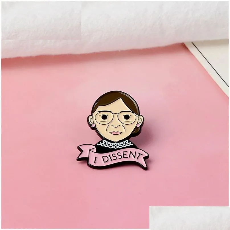 portrait enamel lapel pin kindly mother brooch i dissent badge accessories women face wearing glasses jewelry gift for love your mom