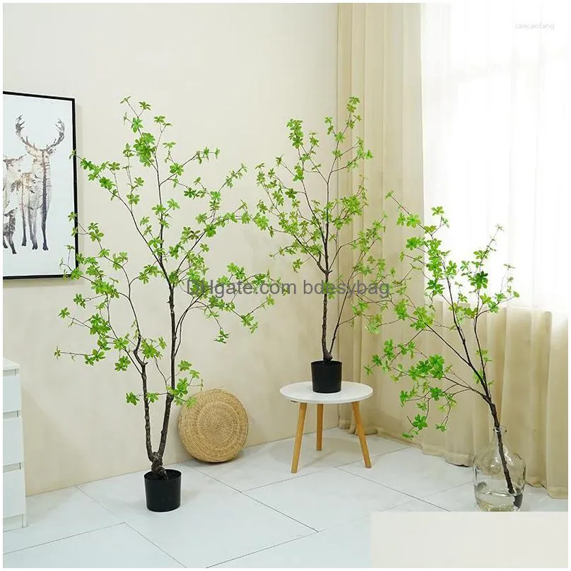 decorative flowers artificial hanging bell branches hydroponic plants green nordic forest home el horse drunk wood