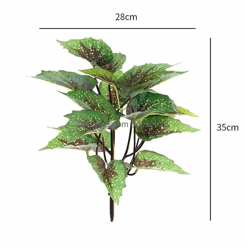 decorative flowers artificial plants green plastic banyan branches tropical themed leaves autumn party garden home decor accessories