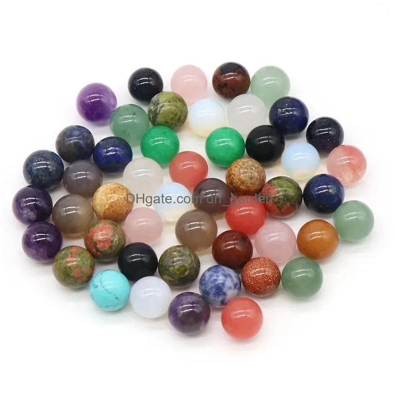 12mm non porous ball crystal natural minerals reiki healing stone beads pink quartz amethyst sphere diy gifts citrine home decoration