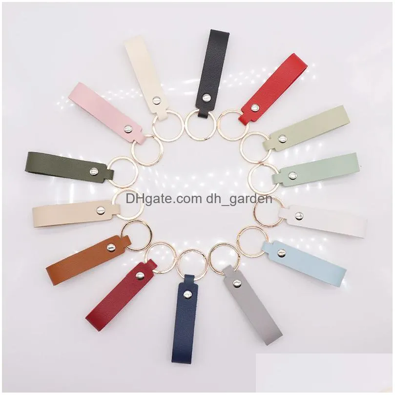 fashion pu leather keychain business gift key chain men women car key strap waist wallet key chains keyrings