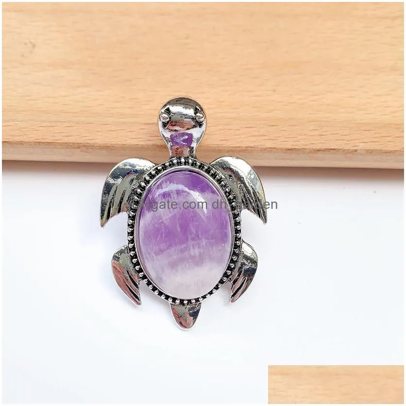 natural stone carved turtle pendants fashion animal charms for jewelry making necklace earrings fengshui 18x25mm