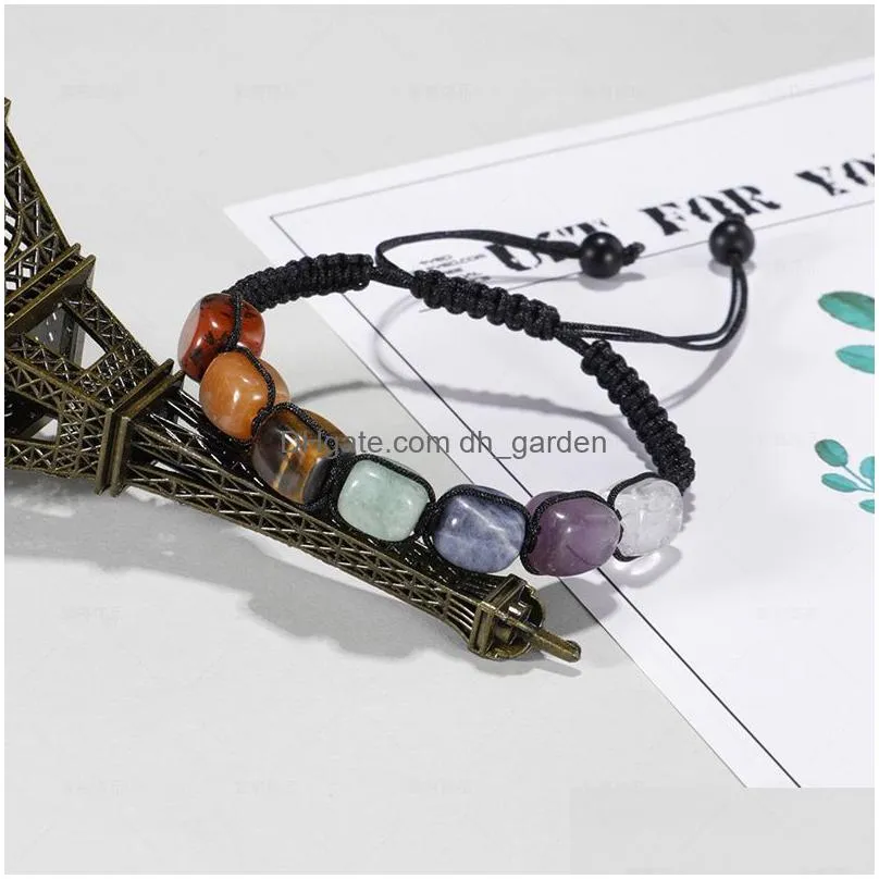 reiki healing stone 7 chakra bracelet women men meditation jewelry natural crystal healing anxiety beads bangles yoga bracelet