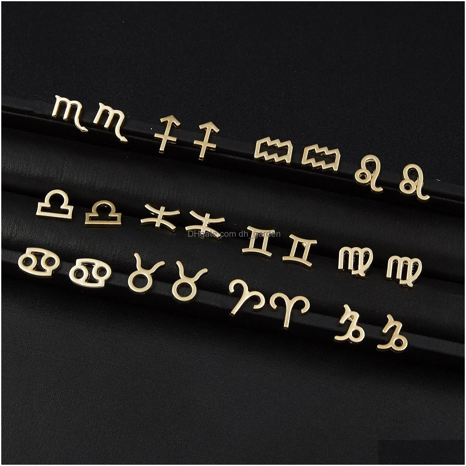 12 zodiac gold stud personality symbol twelve constellation earrings for women girl party jewelry