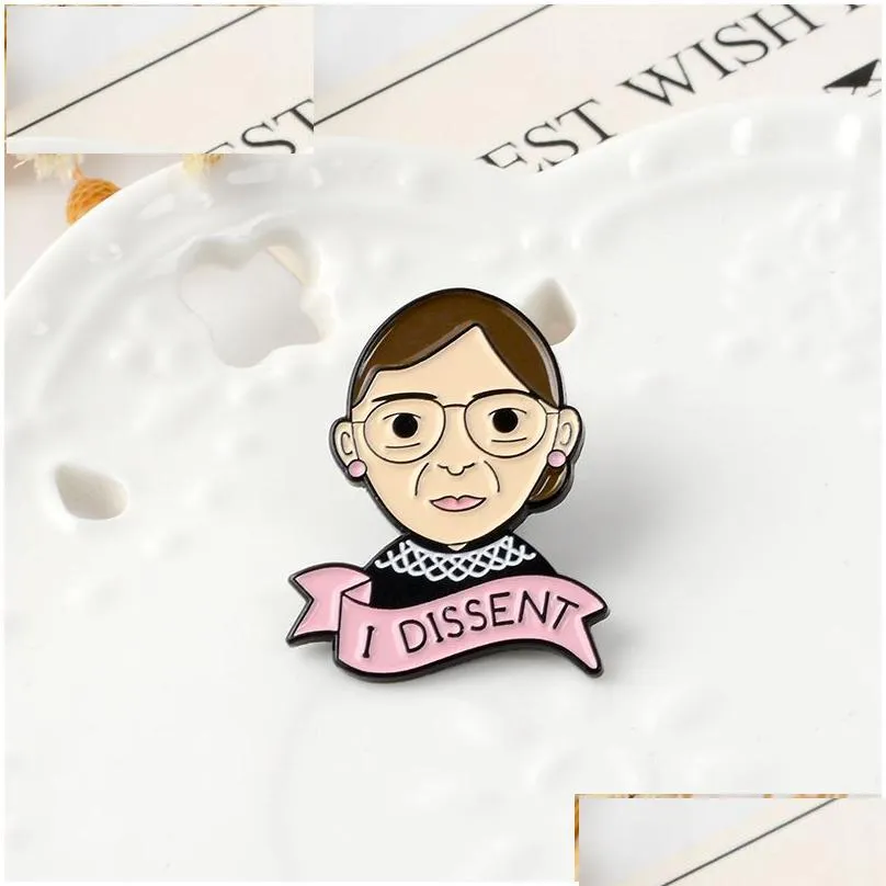 portrait enamel lapel pin kindly mother brooch i dissent badge accessories women face wearing glasses jewelry gift for love your mom