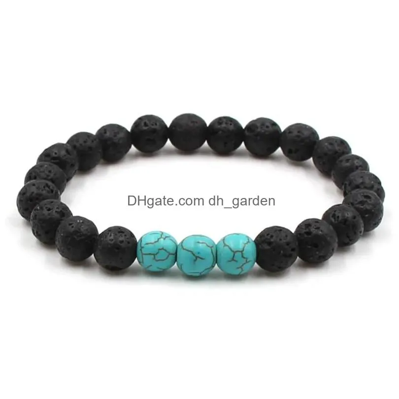 essential oil perfume diffuser 8mm black lava stone beads bracelet