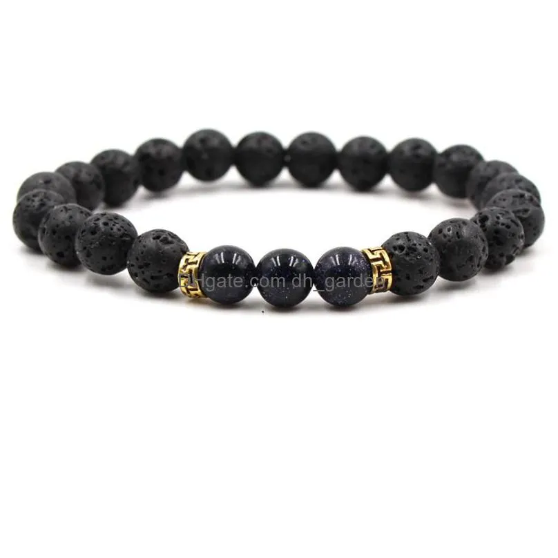 8mm black lava stone beads bracelet diy essential oil diffuser bracelet for women men jewelry