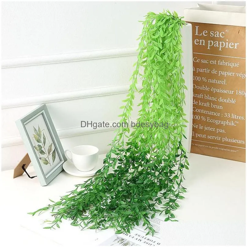 decorative flowers falling artificial plant home decoration hanging willow leaves vine fake plants for wall garden party wedding