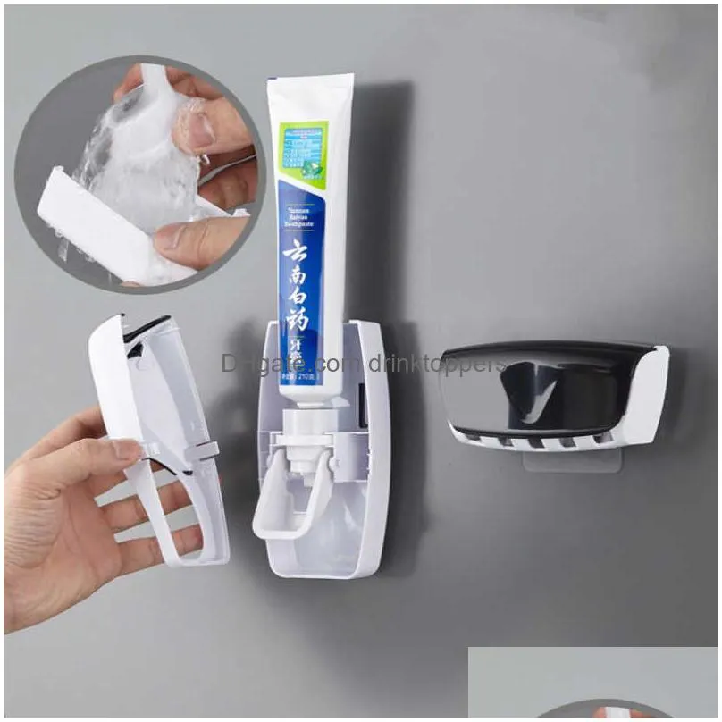 wash set automatic toothpaste squeezer with toothbrush holder toothbrush holder home punch- creative