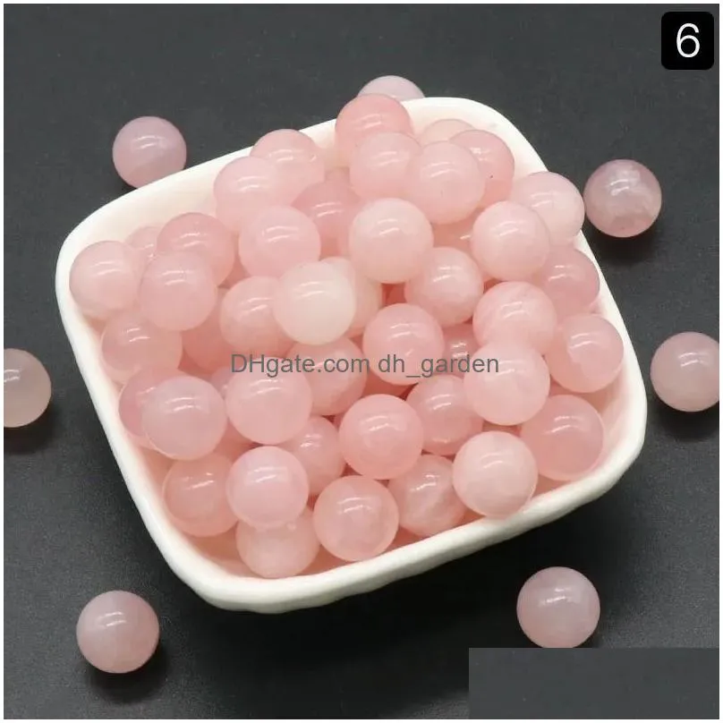 12mm non porous ball crystal natural minerals reiki healing stone beads pink quartz amethyst sphere diy gifts citrine home decoration