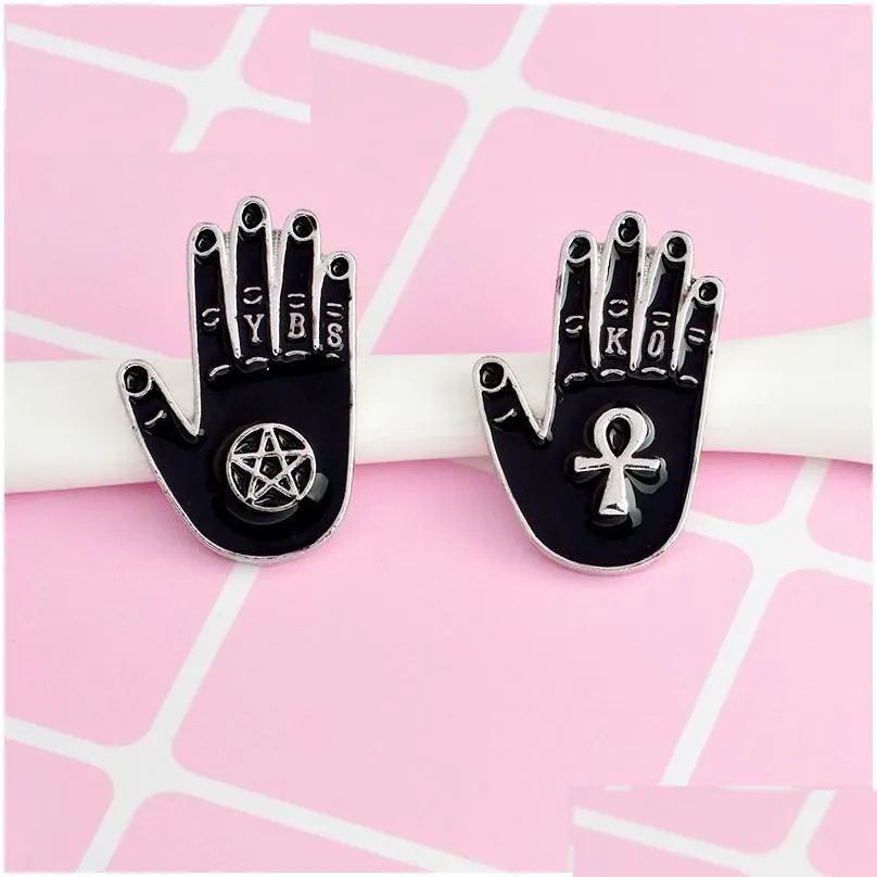 pins and brooches witch cursed ouija we are the weirdos mister black pin set metal heart-shaped letters goth punk jewelry