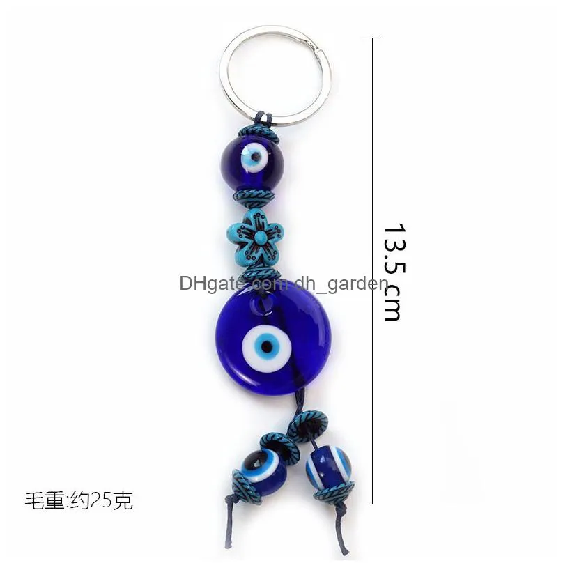 blue evil eye keychain butterfly elephant palm charms key ring for women men pendant bag car key accessories