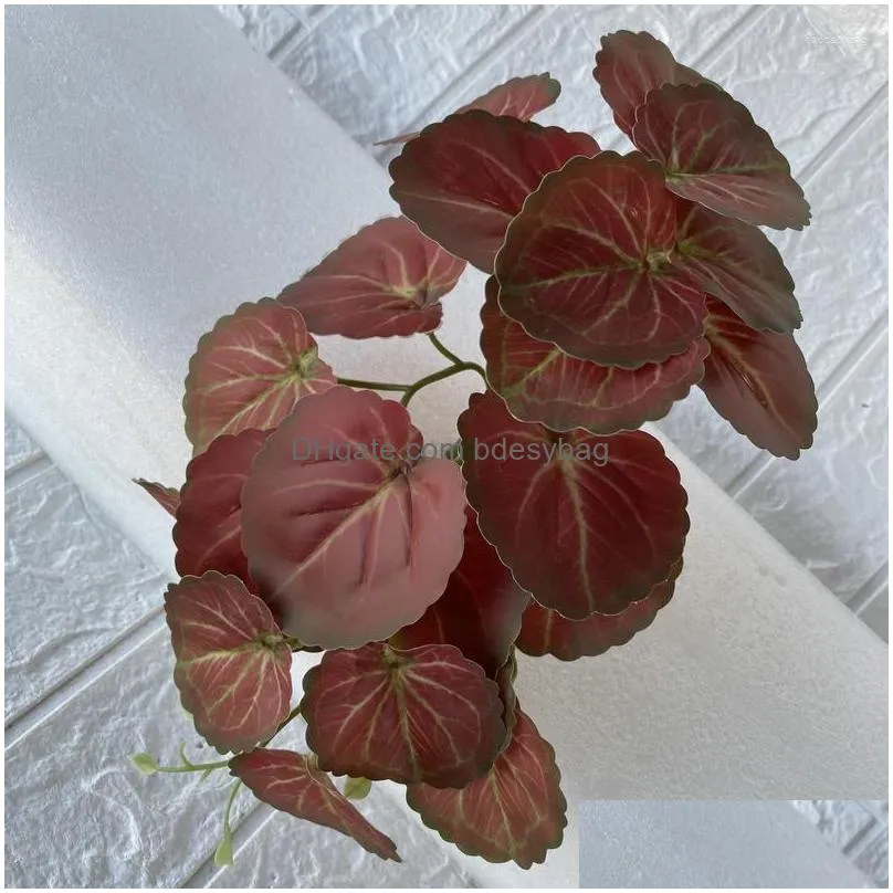decorative flowers artificial plant leaves vine small handle begonia and fern potted no pot simulation green plants home living room