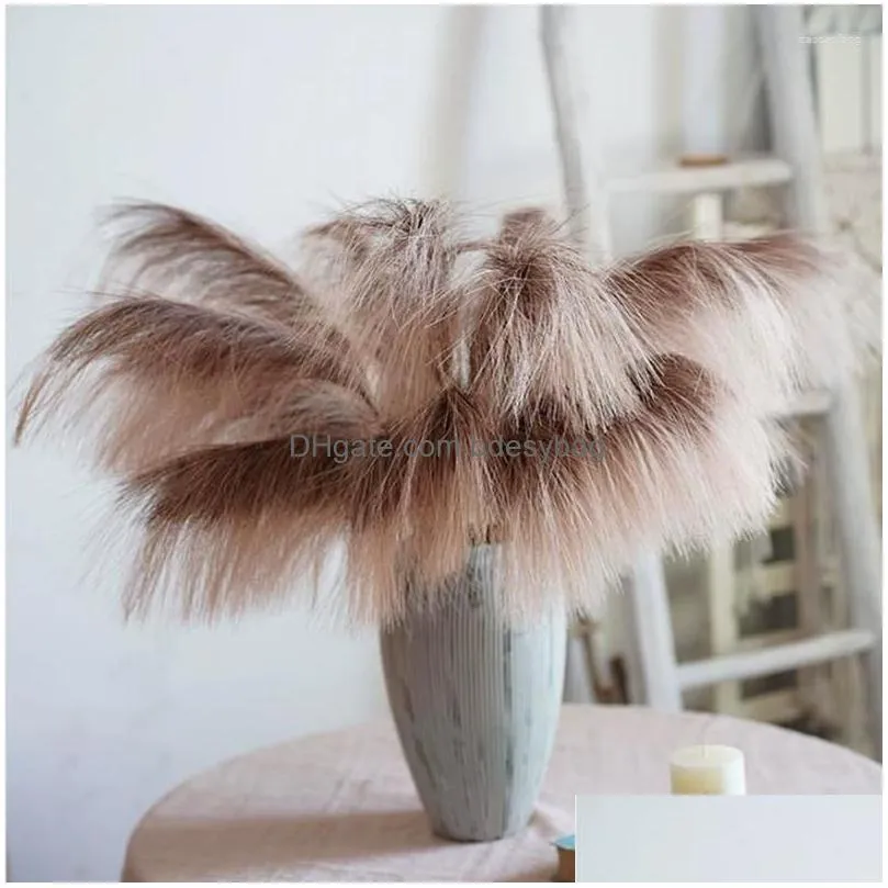 decorative flowers 6pcs artificial nordic style boho wedding decoration light luxury high-end fake reed grass home desktop floral