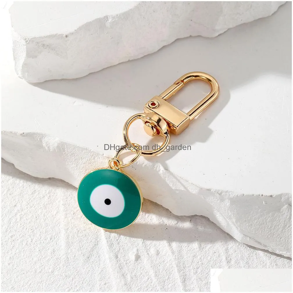 turkish evil eye keychain keyring women men enamel lucky blue eye bag car box phone charm key ring