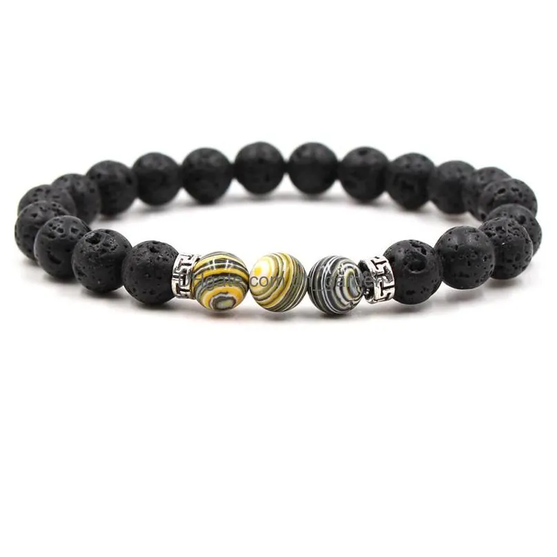 8mm black lava stone beads bracelet diy essential oil diffuser bracelet for women men jewelry