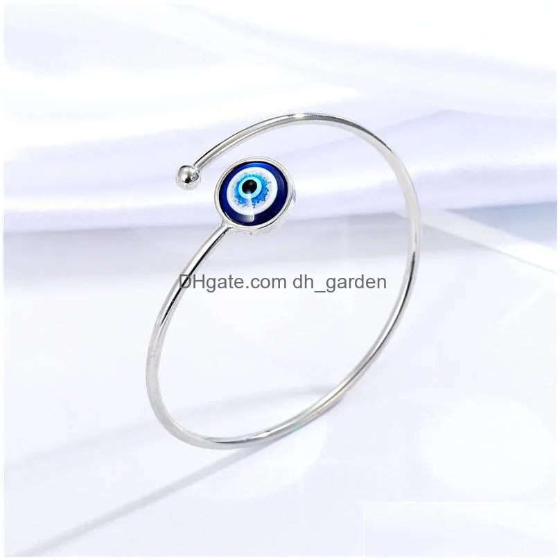 resin round evil eyes open cuff bangle lucky turkish acrylic blue eye bracelet for women jewelry