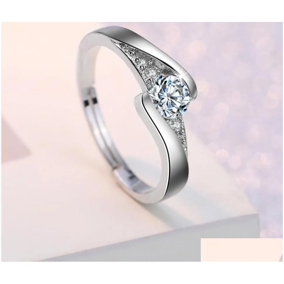 Wholesale of Eight Hearts and Eight Arrows Zircon Imitation Mosang Stone Rings for Women and Mens Six Claw Wedding Rings