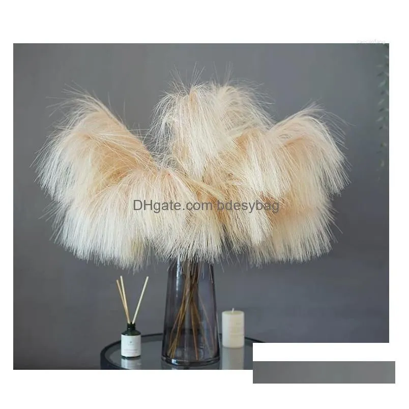 decorative flowers 6pcs artificial nordic style boho wedding decoration light luxury high-end fake reed grass home desktop floral