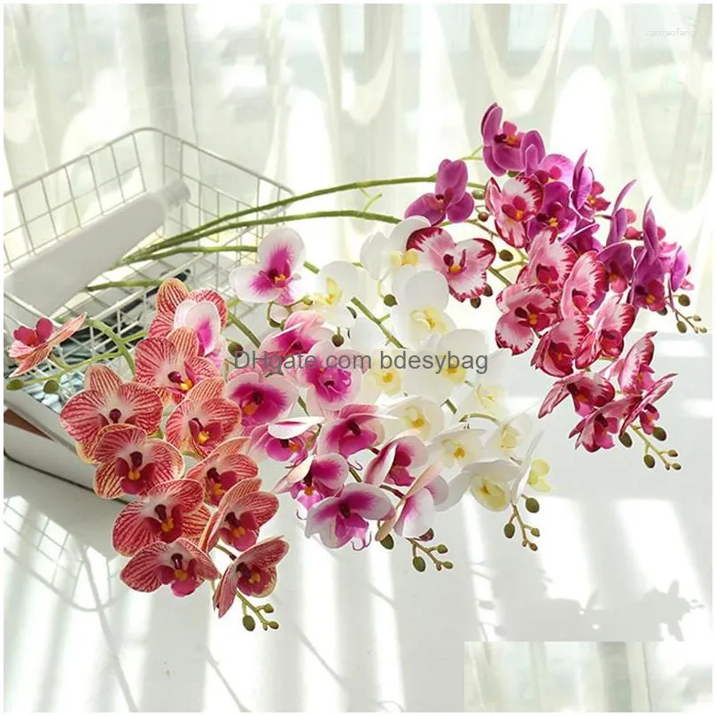 decorative flowers 7/11 heads artificial butterfly orchid fake phalaenopsis potted plants wedding floral arrangement home gifts